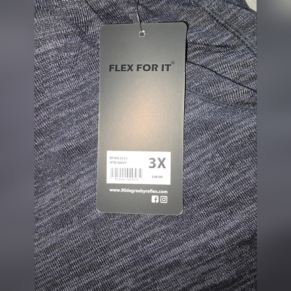 MUST HAVE! Super Comfy/Heather Navy/DRAWSTRING/POCKETS Cuffed/3X/90°byReflex/NWT - Picture 7 of 11